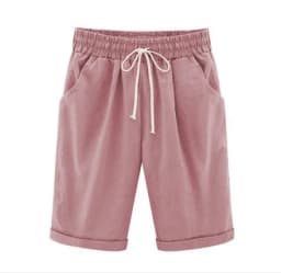 Women Shorts Summer Loose Solid Color Elastic Waist Drawstring Pockets Fashionable Woman's Shorts Dropshipping Sale YDS7088