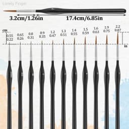 Miniature Paint Brushes Drybrush Set, Acrylic Paint Brushes for Oil, Watercolors, Tabletop, Figurine