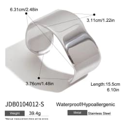 Uworld Unique Stainless Steel Metal Wide Cuff Open Bracelet Bangle 18K Gold PVD Plated Waterproof Fashion Essential Jewelr