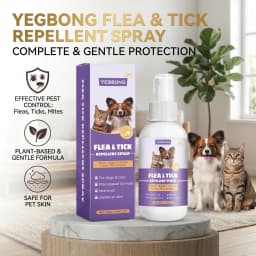 Pet Flea Spray Effectively Removing Fleas Ticks Relieve Skin Itching Natural Ingredients Non Irritating Dog & Cat Flea Repellent