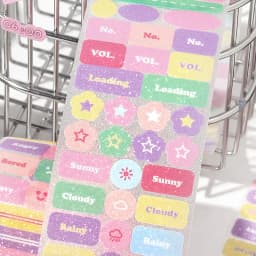 50mm * 3m Kawaii Ins Pixel Flash Sand Die Cutting Stickers DIY Diary Scrapbook Phone Case Decoration Material Cute Stickers