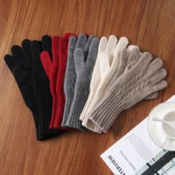 100% Wool Knitted Gloves Autumn/Winter Warm Gloves Classic Design Long Wrist Guard Mittens Classic Solid Color Cashmere Gloves