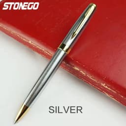 STONEGO Capless Metal Chrome Twist Ballpoint Pen , Elegant Signature Pen Gift Pens for Men Women