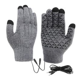 Rechargeable Electric Heated Gloves USB Heated Knitted Gloves Skiing Climbing Motorcycle Gloves Touch Screen Winter Hand Warmer
