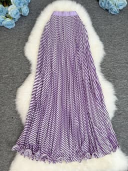 Polka Dot Print High Elegant A-line Pleated Long Skirt For Women 2025 Spring autumn Office Lady Casual Leopard Skirts
