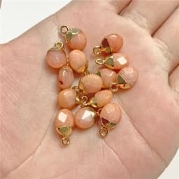 5pcs Natural Stone Oval Faceted Charm Pendant for DIY Jewellery Making Necklace Earrings Gem Pendant Accessory 6x10MM Wholesale