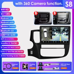 Hizpo 2 Din Android 13 For Mitsubishi Outlander 3 2012-2018 Car Multimedia Player Stereo CarPlay Navigation GPS Octa Core 7862