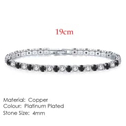 Chic 4mm Round Colorful Crystal Tennis Bracelets Silver Color Adjustable Folding Buckle Chain Bracelet on Hand Fashion Jewelry