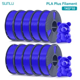 SUNLU 10 Roll PLA Plus/Clear Filament 1.75 Mm +/- 0.02 Mm 1 Kg Spool (2.2 Lbs) Neatly Arranged No Knot Filament Fit Most FDM Pri