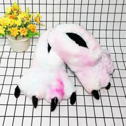 Rainbow Designer Claw Slippers For Women Men Black Bear Foot Shoes Woman Funny Animal Fuzzy Booties Slipper House Cosplay Shoes