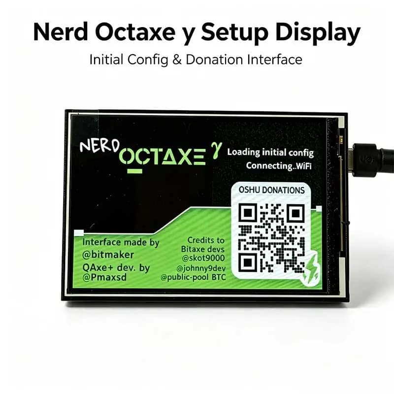 NerdOCTAXE 3.5 Inch IPS Display With Protective Case Plug Play Monitor For BitNerd++ NerdQaxe Bitcoin Mining Machine
