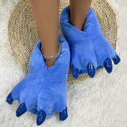 Wholesale Luxury Fluffy Paw AntiSlip Brown Plush House Indoor Slippers Men Animal Plush Home Bedroom Claw Slides Women Sandals