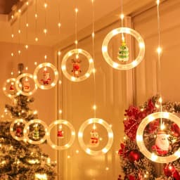 LED Christmas String Lights Room Garland Curtain Lamp USB Plug Star Santa Claus Decoration Lights for Bedroom Living Room Window