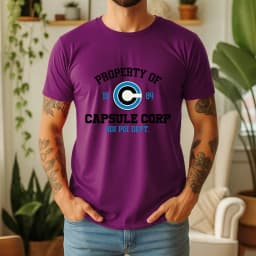 100% Cotton Capsule Corp T-Shirt Anime Retro Style Oversized Breathable Casual Short Sleeve
