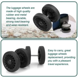 8Pcs Black Luggage Wheel Replacement with Screw Travel Suitcase Wheel Replacement Suitcase Parts 55mm Axles Caster Repair Kit