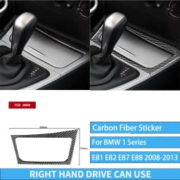 For BMW E81 E82 E87 E88 1 Series Interior Accessories 2008-2013 Gear Shift Knob Dashboard AC Outlet Carbon Fiber Cover Stickers