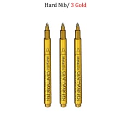 Brush Metallic Craftwork Pen Silver/Gold Permanent Acrylic Paint Pens Markers for Rock Painting 1-5MM Soft/Hard Nib Art Supplies