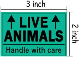 Remarkable Live Animals Please Handle with Care Stickers,2 X 3 Inch Fluorescent Fragile Shipping Label Stickers for Shipping and