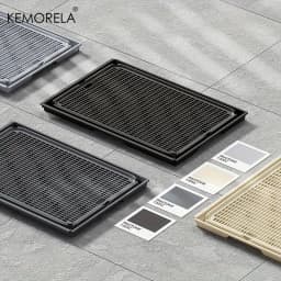 KEMORELA EXtra Large Stainless Steel Cat Litter Box with Lid - Enclosed LitterPan High-Sided Resistant Leak-Proof Cat Litter Mat