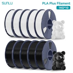 SUNLU 10 Roll PLA Plus/Clear Filament 1.75 Mm +/- 0.02 Mm 1 Kg Spool (2.2 Lbs) Neatly Arranged No Knot Filament Fit Most FDM Pri