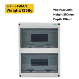 HT-5/8/12/15/18/24 Plastic Distribution Box Waterproof MCB Box Panel Installation Distribution Box Waterproof Junction Box