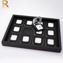 New Arrival Display Box For Gemstone Of Leather Diamond Jewelry Box Square Clear Plastic Box Loose Diamond Stone Gem