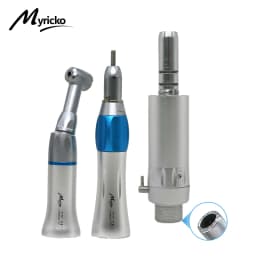 Myricko Style Dental Slow Low Speed External Single Water Spray Contra Angle Straight Air Motor Handpiece 4 Holes Rotation