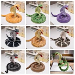Simulation Cobra Plush Toy Golden Dot Indian Cobr Stuffed Animals Snake Plush Grey Funny Spoof Joke Toys Home Decor