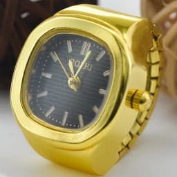 Ring Quartz Watch New Hot Sales Creative Alloy Shell Finger Square Dial Couple Men And Women