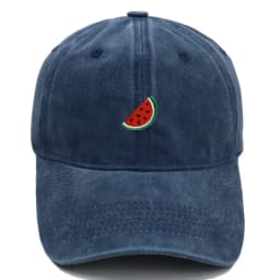 Retro Watermelon Embroidered Baseball Cap Visor Washed Cotton Sunscreen Hats Sun Protection Adjustable Peaked Cap Unisex