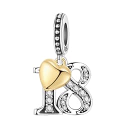 Original 15th 16 18 20 21 Anniversary Birthday Wedding S925 Sterling Silver Bead Pendant Fit Bracelet Necklace DIY Jewelry Gifts