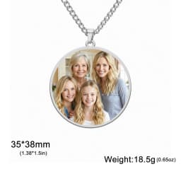 Print Photo Necklace Personalized Custom Gift For Men Woman Couple Family Father Chain Stainless Steel Memorial Souvenir Jewelry
