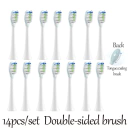 14 PCS SOOCAS X3S Replacement Toothbrush Heads SOOCAS X3U/X3Pro/D2/ D3S/D5 Sonic Electric Tooth Brush Soft Bristle Nozzles
