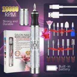 Electric Nail File Set Nails 4 Speeds Cordless Acrylic Nail Tool Thick Nails Edge Shaping Polishing Grinding Nursing Dead Skin