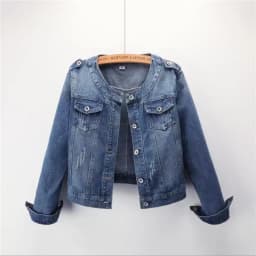 2026 New Women's Blue Denim Jacket Single-breasted Lapel Coat Fashion Casual Tops Green Black Red Outerwear Female Overcoat