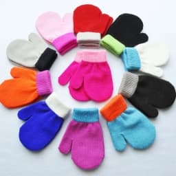 Baby Gloves For 1-4Y Children Winter Warm Patchwork Knitted Mittens Kindergarten Student Full Finger Gloves Knitting Kids Gloves