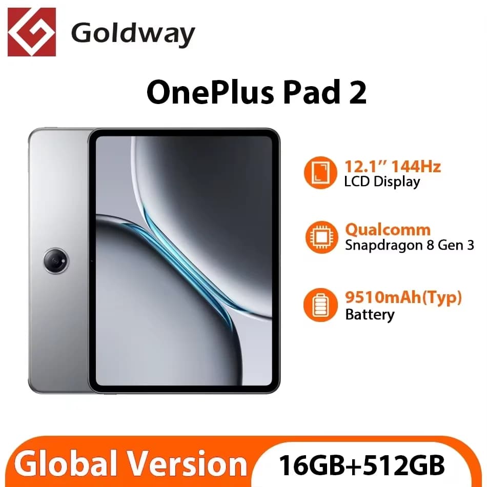 Global Version OnePlus Pad 2 Qualcomm Snapdragon 8 Gen 3 12.1'' 3K 144Hz LCD Display 9510mAh Battery Wifi7 OxygenOS Tablet PC