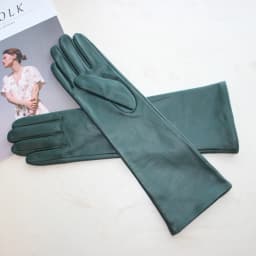 New Women's Long Sheepskin Gloves Thin Silk Inner Touch Screen Solid Color Leather Gloves