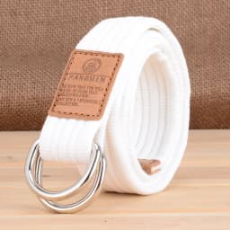 New Unisex Canvas Belt Double Ring Buckle Belts Men Women's Casual Business Cowboy Pants Belt