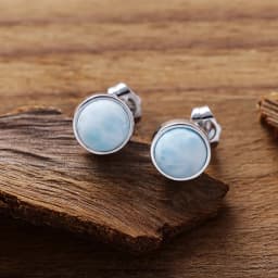 Creative Natural Gemstones Larimar Pectolite Hoop Dangle Earrings Healing Crystal Woman Drop Earrings Desiger Jewellery