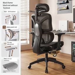 3D Lumbar Support Swivel Desk Adjustable Seat Christmas Office Ergonomic Chair Mesh Liftable E-sports Aluminium Foot Gaming
