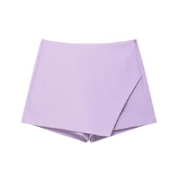 Women's Asymmetric Solid Color Skort Casual Side Zipper Shorts Skirts for Spring Summer Fashion