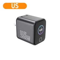 PD 45w GaN Fast Charger Type-c Port Mobile Phone Adapter With AI Smart Screen Display For iPhone 17 16 15 Samsung Xiaomi Huawei