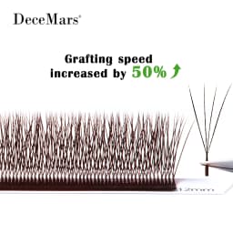 DeceMars V-shaped 4D Eyelash Extensions Brown 12 Rows/Tray