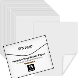 HTVRONT 15/20 Sheets 11X8.5in Matte Glossy Printable Vinyl Sticker Paper A4 Self-adhesive Copy Paper for Inkjet & Laser Printer