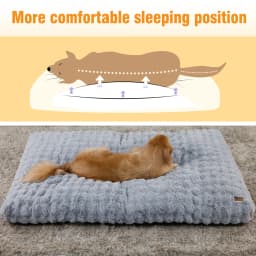 Fluffy Dog Crate Bed for Extra Large Dogs, Plush Faux Fur Crate Pad, Calming Anti Anxiety Dog Bed, Washable Soft Warm Crate