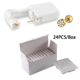 24PCS/Box Disposable Sterile Ear Piercing Unit Ear Cartilage Tragus Helix Piercing Gun More Safety Piercer Tool For Piercing
