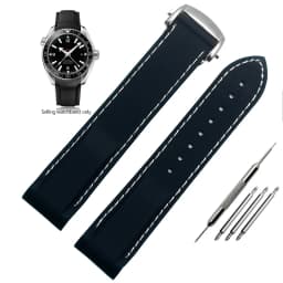 20mm 22mm Curved End Rubber Watchband For Hamilton Kaki Frogman H777050 H778050 Strap Diving Silicone Watch Band Bracelet