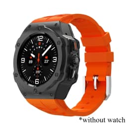 Luxury Modification Kit for Samsung Galaxy Watch 8 Ultra 2025 Carbon Case Rubber Strap for Galaxy Watch 7 Ultra 47mm Accessorie