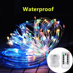 2/5/10/20m LED Fairy Wire String Light Battery Powered with Remote Christmas Wedding Garland Outdoor Birthday Bedroom Decoration